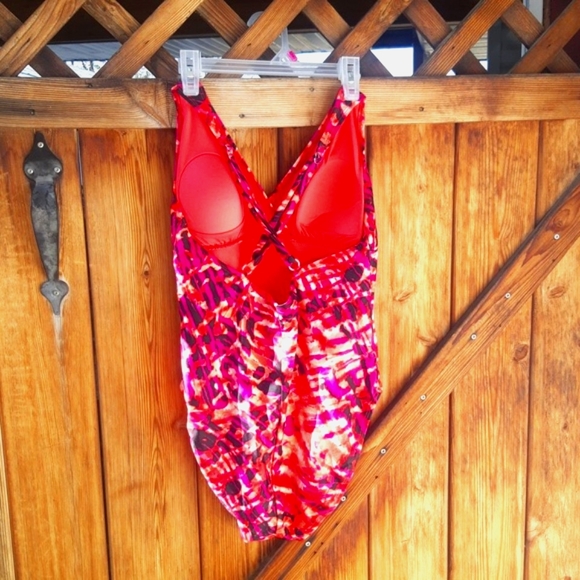 George Red and purple 1pc swimsuit - Picture 5 of 8